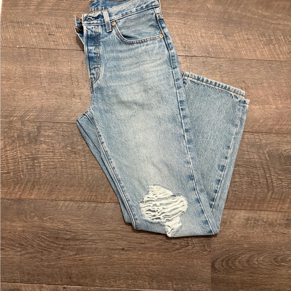 Classic Blue Distressed Women Jeans